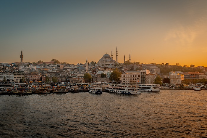 Sunset view of Istanbul, Turkeye