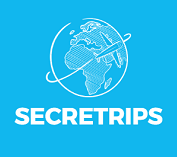 Blue backgrounded SecretTrip's Logo