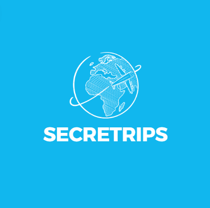 Blue backgrounded SecretTrip's Logo